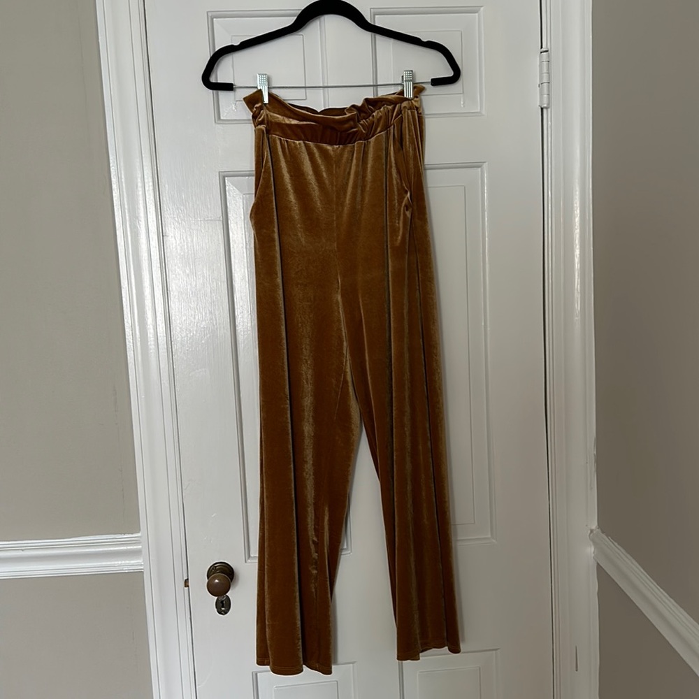 Gold velvet pants from Nordstrom
